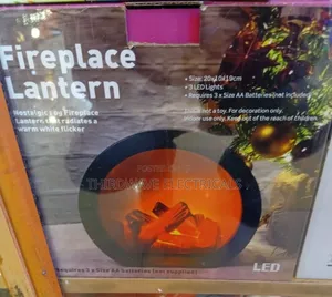Nostalgic Log Fireplace Lantern Decorative Electric Lamp