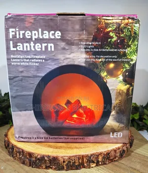 Vintage Decorative Electric Lamp Nostalgic Log Fireplace Lantern Fe2k