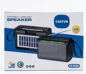 Wireless Solar Speaker Heavy Bass Bluetooth Fm Radio Usb Caston St2635