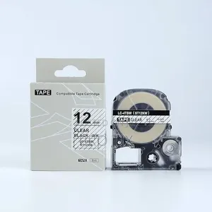 Epson Ss-12kw 12mm 8m Black on White Tape