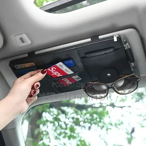 Pu Leather Sun Visor Organizer Hanging Phone Storage