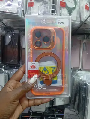 Orange Phone Case Is Protective Cover Designed for iPhone 14 Pro,.