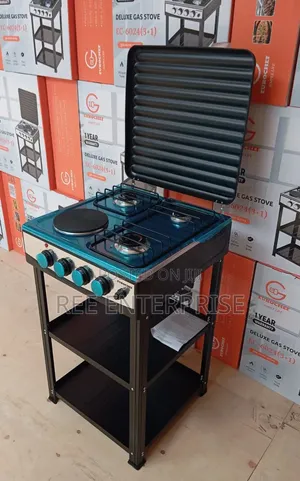 Eurochef **3 Gas +1 Electric Standing Cooker With Shelves