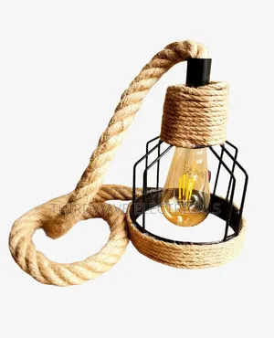 Vintage Modern Rustic Hemp Rope Pendant Light Fw9