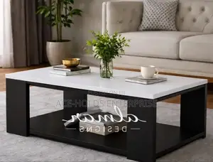 Julz Modern Design Coffee Table With Open Storage (Black White)