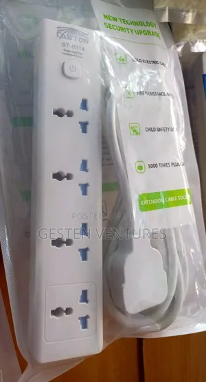 Caston 4-way Surge Protector Extension Socket With 5m Cable