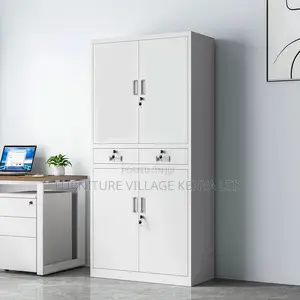 4-Door's White Metallic Document Office Cabinet