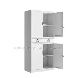 4-Door's White Metallic Document Office Cabinet