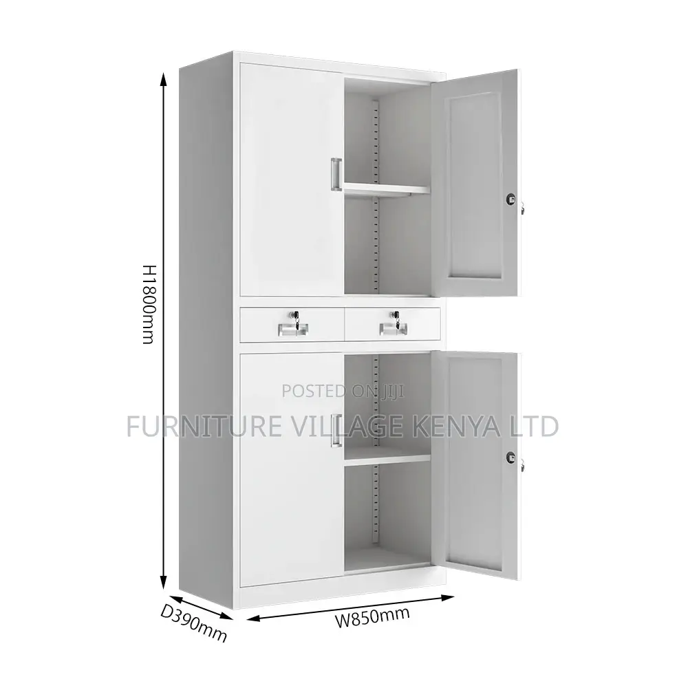 4-Door's White Metallic Document Office Cabinet