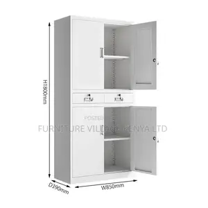 4-Door's White Metallic Document Office Cabinet