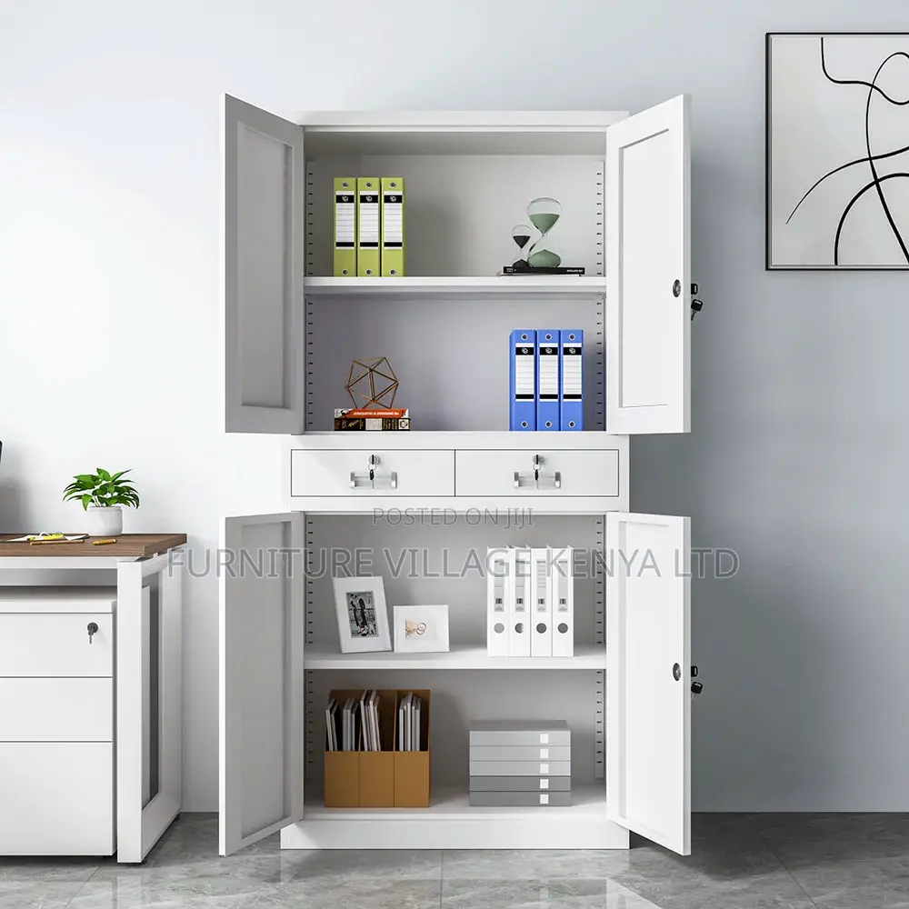 4-Door's White Metallic Document Office Cabinet