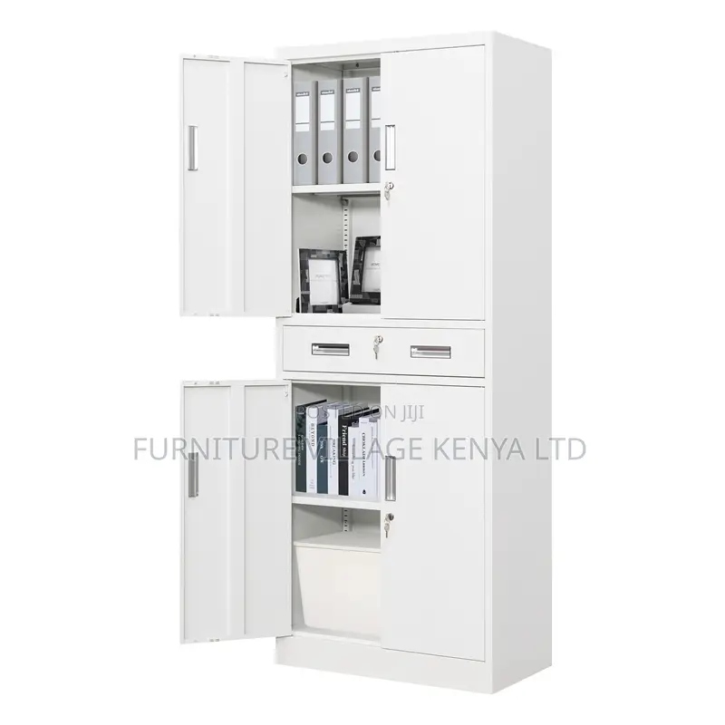 4-Door's White Metallic Document Office Cabinet