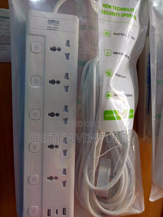 Modern 5 Way Extension Cable With Charging Ports