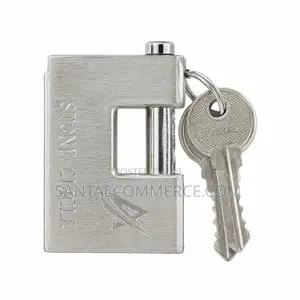 Heavy-Duty Rectangular Steel Security Padlock With Keys
