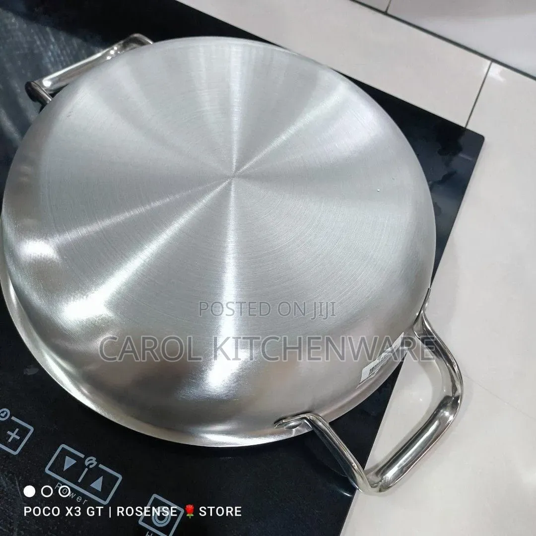 2 Handle Honeycomb Stainless Steel Non Stick Pan