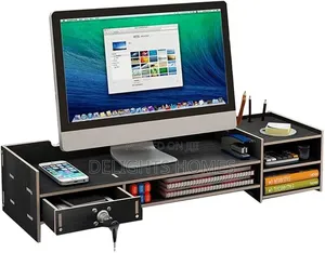 Desktop Computer Bamboo Monitor Stand Riser-Re