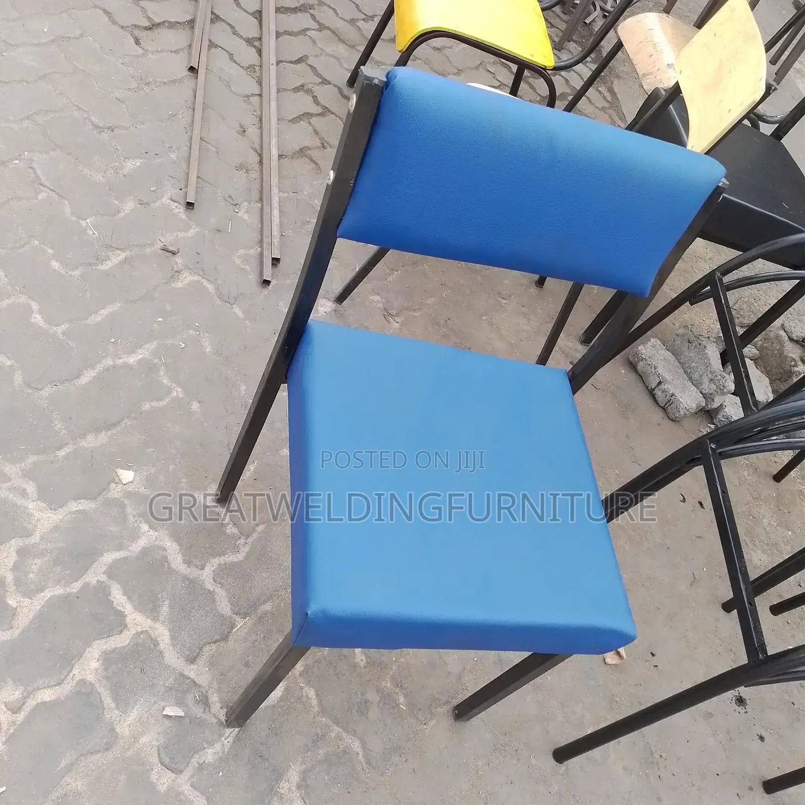 Tubularsteel Framed Blue Stacking Chair