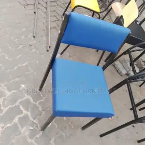 Tubularsteel Framed Blue Stacking Chair