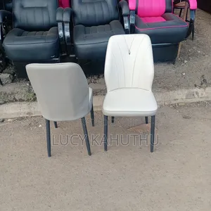 Grey Dinning Chairs With Round Tube Stand