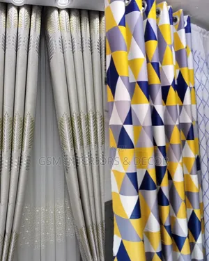 Blue-Mustard and Floral Patters Heavy Curtains