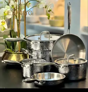 10 PCS High Quality 3 Layers Tri-Ply Stainless Steel Pots Pans