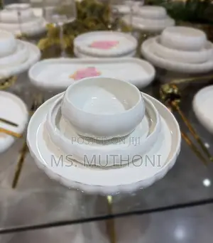 37 Pieces White Porcelain Dinner Set