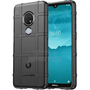 Cases Rugged Shield Armor Back Cover for Nokia 6.2 - Black