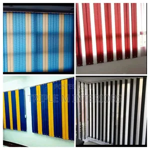 Bold Color Vertical Blinds for a Creative Office Setup