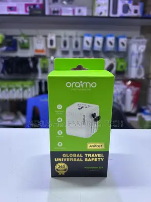 Oraimo Poweromni251 Universal Travel Adapter–200+ Countries,Dual Fuses