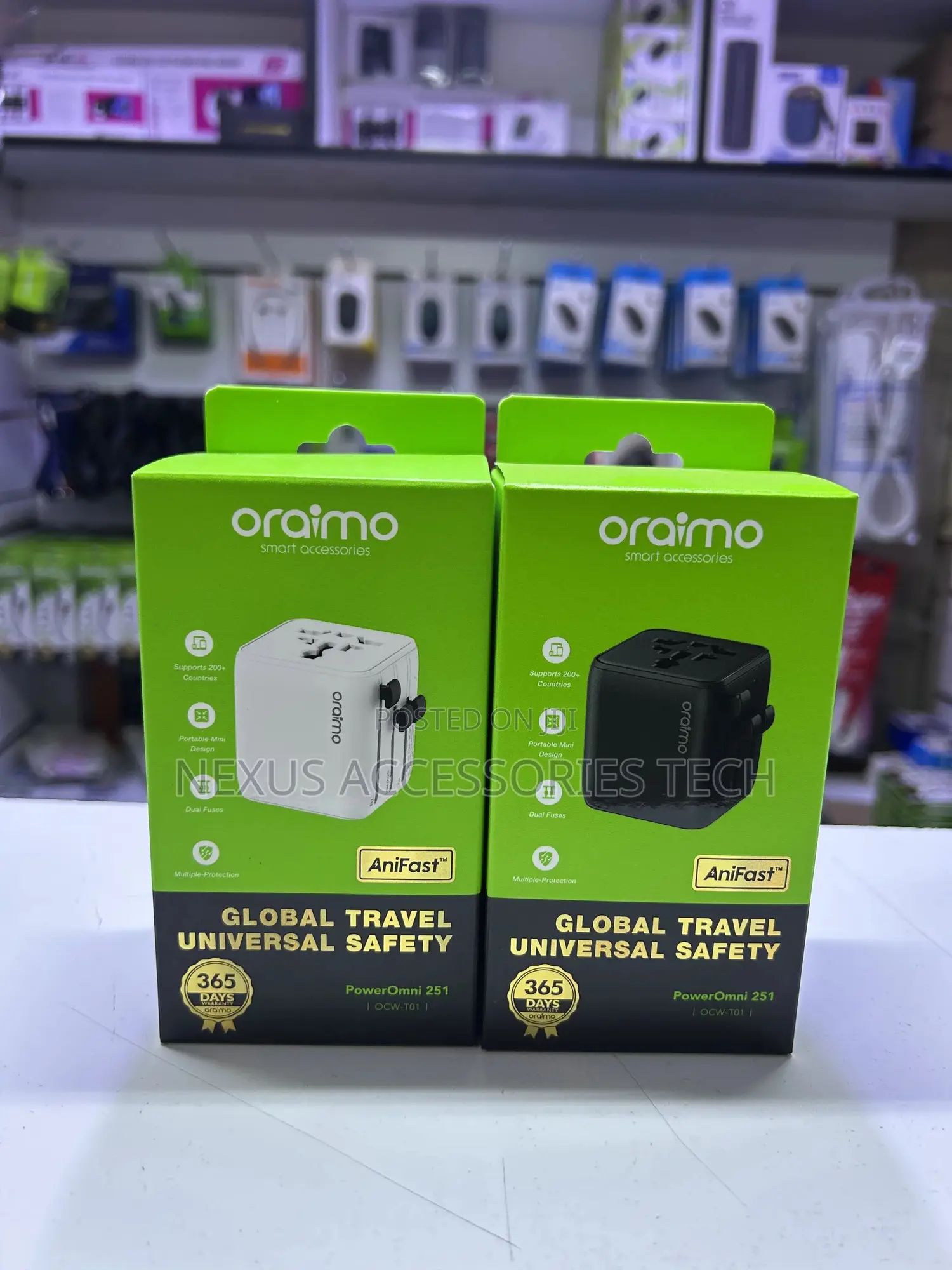 Oraimo Poweromni251 Universal Travel Adapter–200+ Countries,Dual Fuses