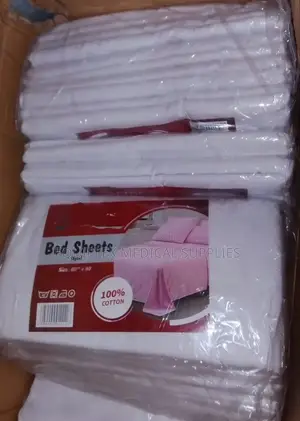 Pure Cotton White Hospital Bedsheets (60 × 90 Inches, Pairs)