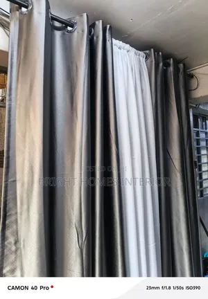 Light Grey Total Blackout Curtain in Stock