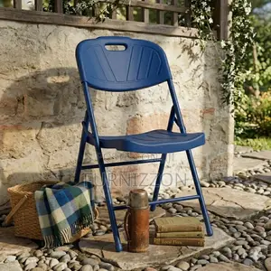 Portable Blue Folding Chair – Space Saving Comfortable