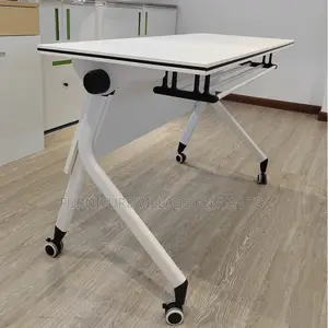 White Swivel Foldable Home Office Training Table