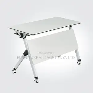 White Swivel Foldable Home Office Training Table