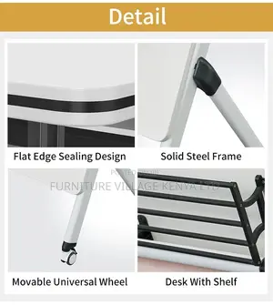 White Swivel Foldable Home Office Training Table