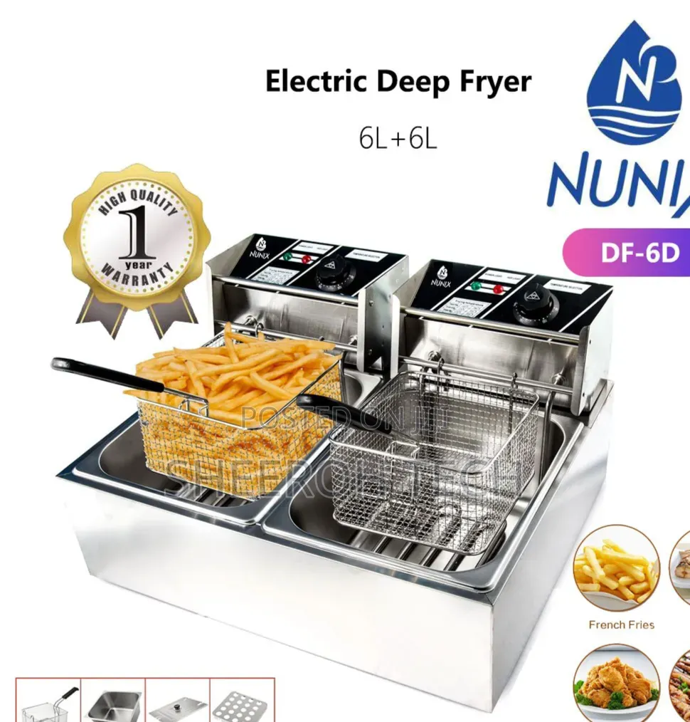 Nunix Electric Double Deep Fryer 6l
