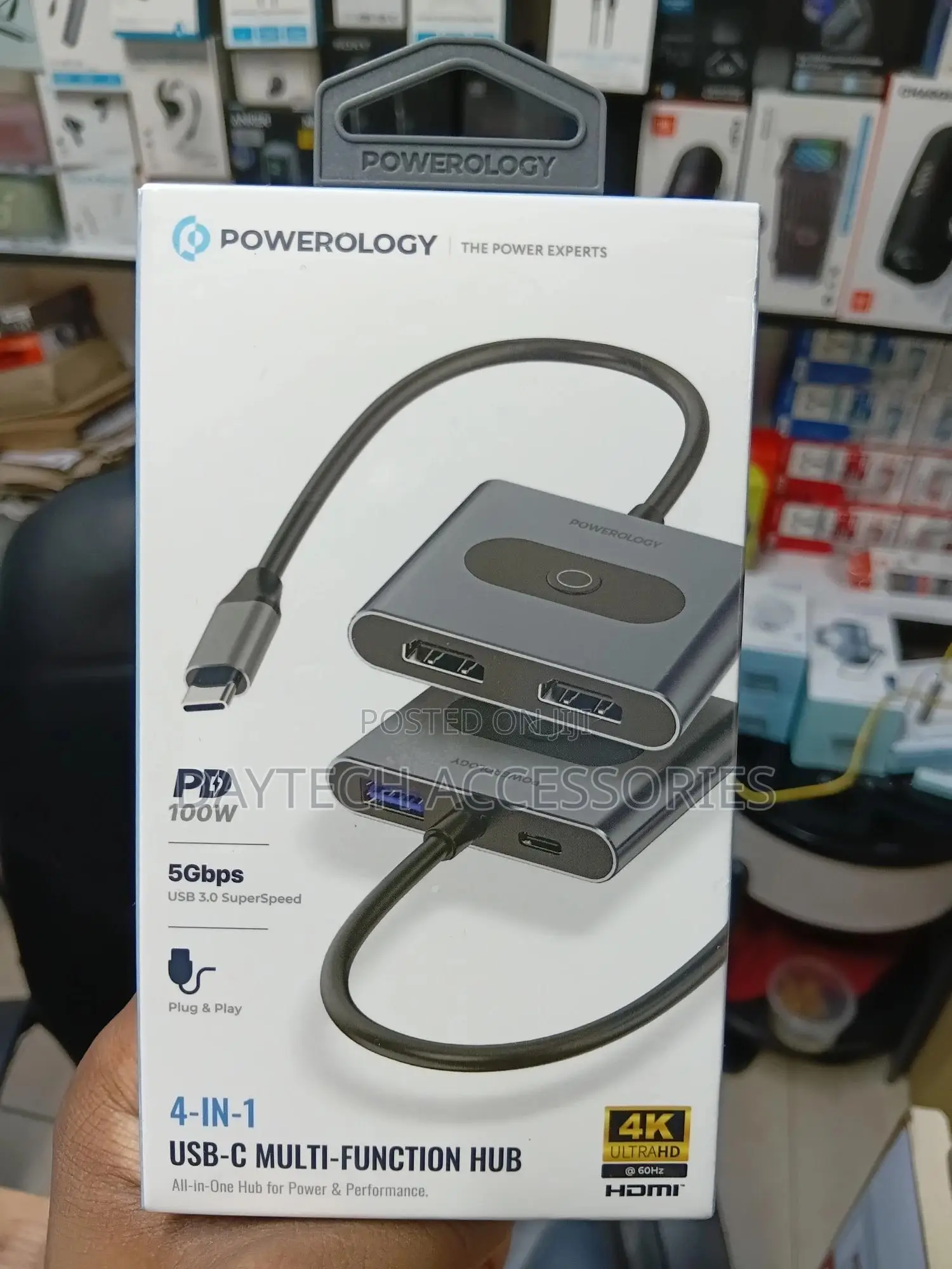 This Is a Powerology 4-in-1 Usb-C Multi-Function Hub.