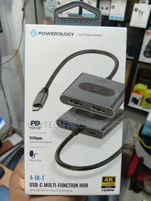 Powerology 4 in 1 MST Hub With 2x Hdmi Usd 3.0 Pd 100w