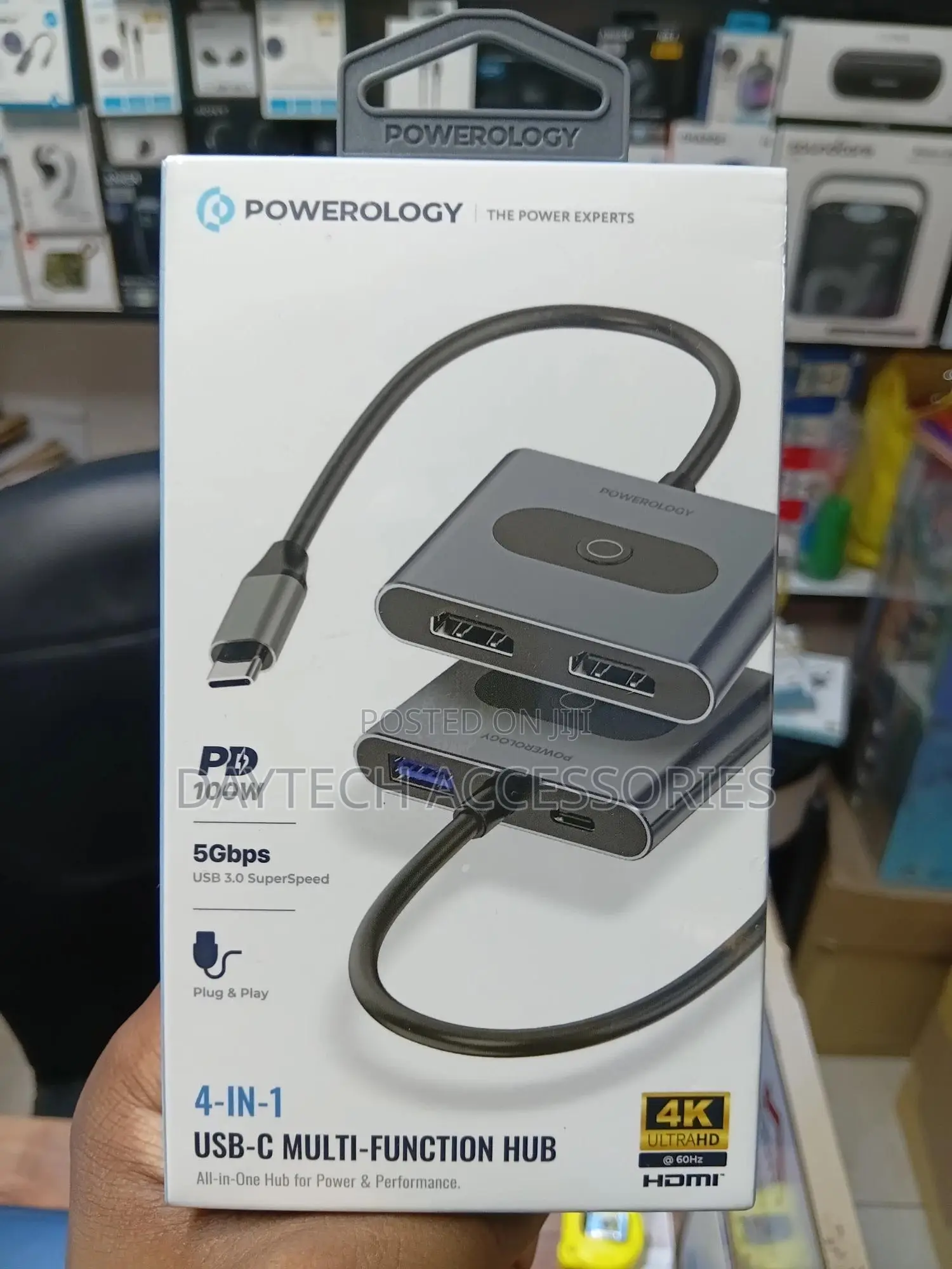 Powerology 4 in 1 Dual Hdmi Usb-C-Multi-Function Hub Pd 100w