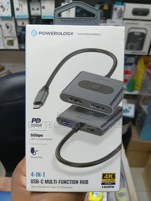 Powerology 4 in 1 Dual Hdmi Usb-C-Multi-Function Hub Pd 100w