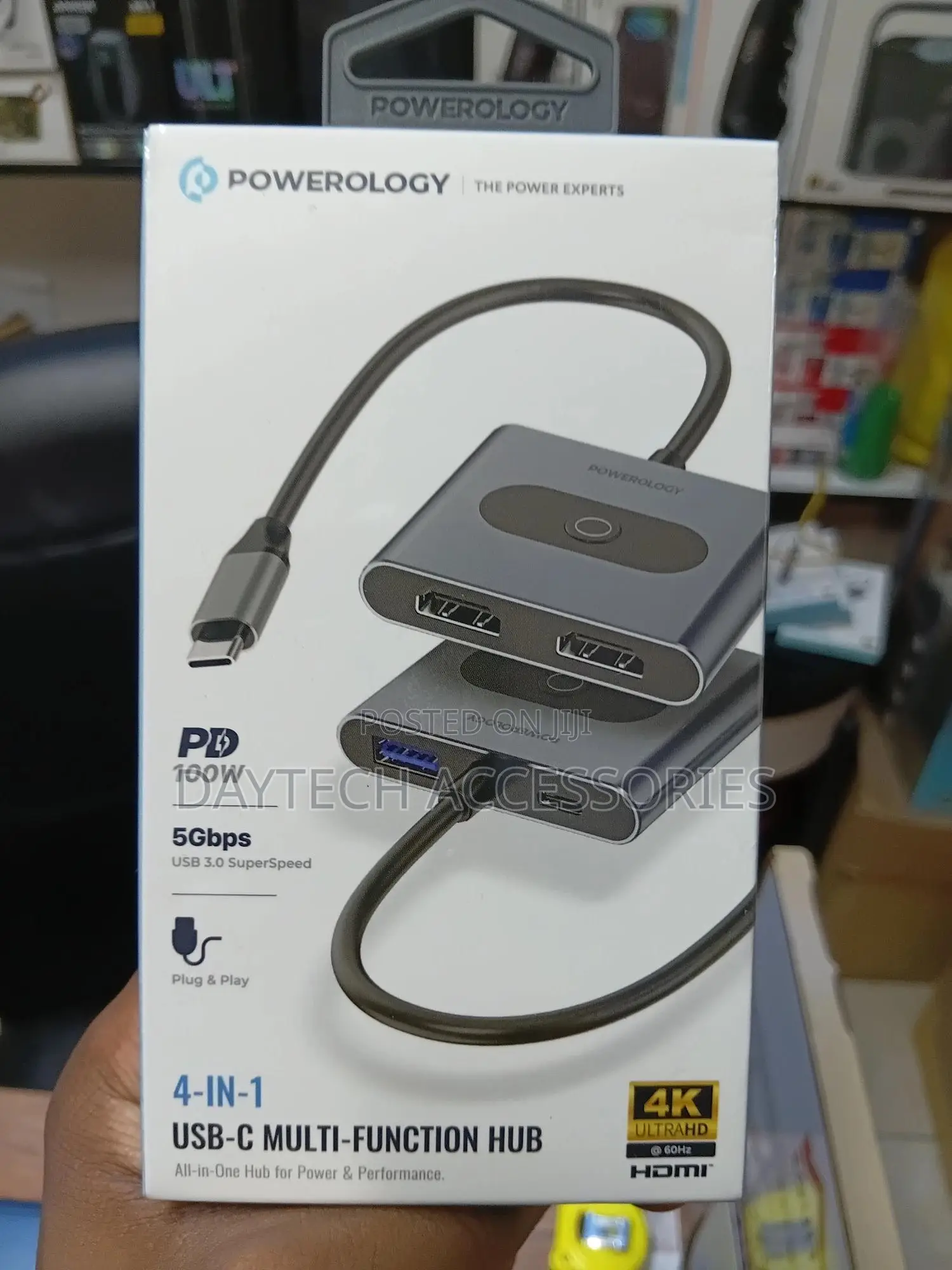 Powerology 4 in 1 Dual Hdmi Usb-C-Multi-Function Hub Pd 100w