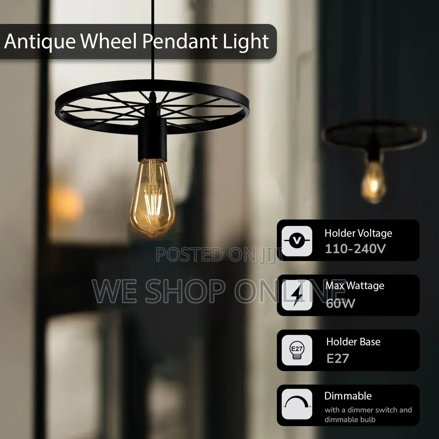 Wheel Shaped Pendant Light
