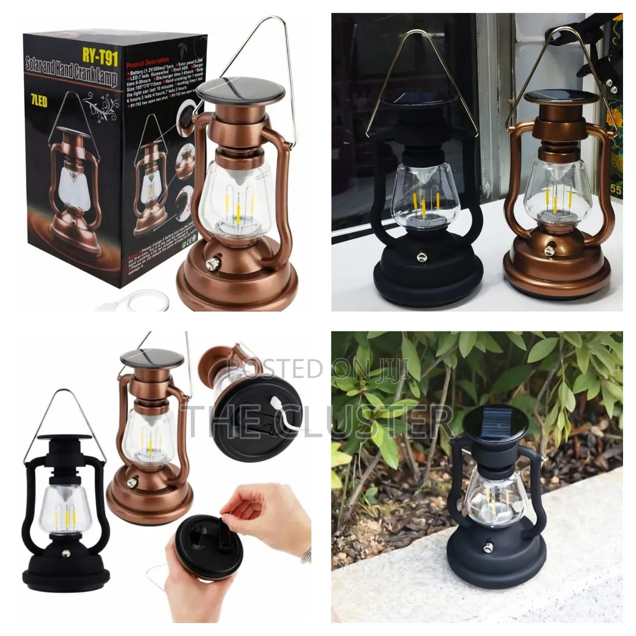 *Solar Vintage Handcrank Lamp Small Lantern*