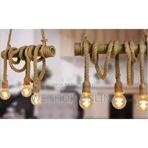 Chandelier Rope Bamboo Wood Light