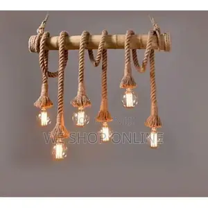 Chandelier Rope Bamboo Wood Light