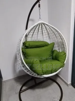 Classic White Green Hammock Swing Chair