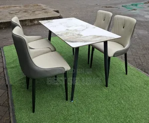 Classic Marble Top 4 Seater Dining Set