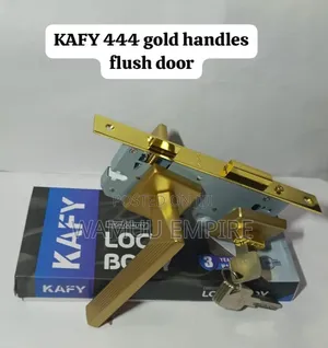 Kafy 444 Gold Handle Flush Door Lock Set