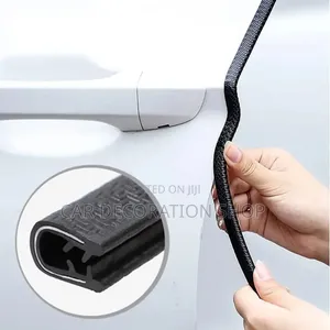 Black 5 Car Door Edge Protector Strip With Inner Metal Clips